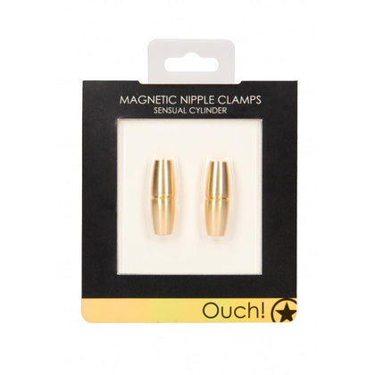 Magnetic Nipple Clamps - Sensual Cylinder - Gold