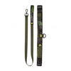 Collar With Leash - Army Theme - Green