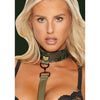 Collar With Leash - Army Theme - Green