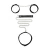 Velcro Collar With Leash And Handcuffs - With Adjustable Straps