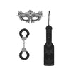Luxury Bondage Kit #3: Lace Mask, Leather Paddle & Furry Cuffs for Passionate Play