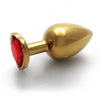 Heart Gem Butt Plug - Large - Gold / Ruby Red