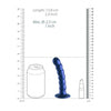 Beaded G-Spot Dildo - 5'' / 13 cm - Metallic Blue