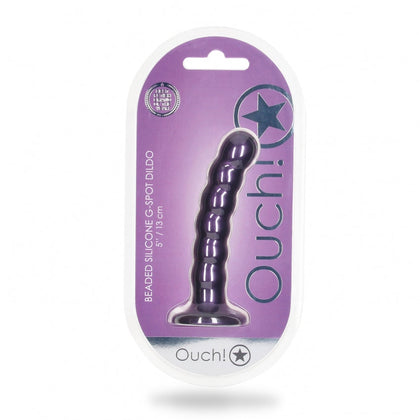 Beaded G-Spot Dildo - 5'' / 13 cm - Metallic Purple