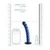 Beaded G-Spot Dildo - 6,5'' / 16,5 cm - Metallic Blue