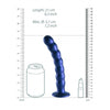 Beaded G-Spot Dildo - 8'' / 20,5 cm - Metallic Blue