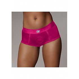 Ouch! Vibrating Strap-on Brief - Pink - M/L