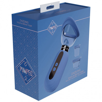 Pumped - Dazzling - Automatic - Silicone - Rechargeable Vulva, Clitoral, Nipple & Breast - Blue/Grey
