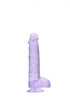 6 Inch / 15 cm Realistic Dildo With Balls - Purple
