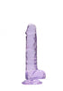 7 Inch / 17 cm Realistic Dildo With Balls - Purple
