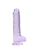 8 Inch / 20 cm Realistic Dildo With Balls - Purple