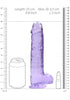 9 Inch / 23 cm Realistic Dildo With Balls - Purple