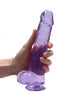 9 Inch / 23 cm Realistic Dildo With Balls - Purple