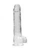 9 Inch / 23 cm Realistic Dildo With Balls - Transparent