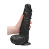Luxurious 10'' Black Dong with Testicles - Realistic Sensations, Ultra-Strong Suction