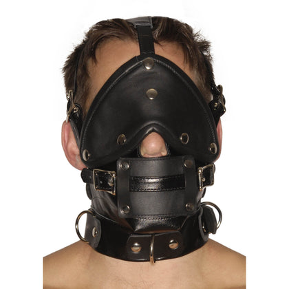 Strict Leather Premium Muzzle With Blindfold And Gags