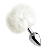 White Fluffy Bunny Tail Anal Plug