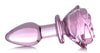 Pink Rose Glass Anal Plug