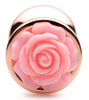 Rose Gold Anal Plug With Pink Flower