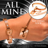 Cuffed Locking Bracelet And Key Necklace - Rose Gold