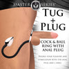 Tug And Plug Cock And Ball Ring With Anal Plug