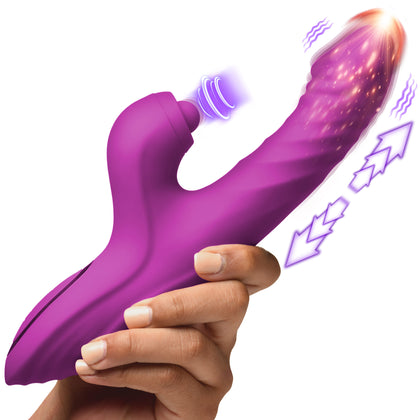 Bumping Bunny Thrusting & Pulsing Silicone Rabbit Vibrator