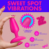 Flexible Vibrating Silicone Butt Plug - Pink