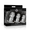 Dicked Clear Hollow Anal Plug 3pc Set