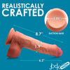 8.7 Inch Dual Density Uncut Dildo With Balls