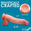 8.75 Inch Dual Density Uncut Dildo With Balls