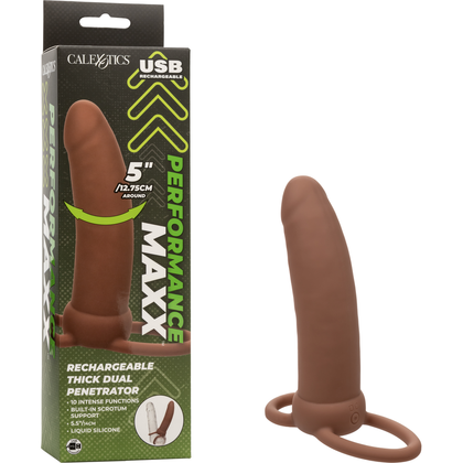 Seductive Nights Rechargeable Lover's Delight Dual Penetrator - Brown - Adult Naughty Store