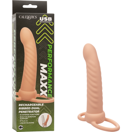 Performance Maxxâ„¢ Rechargeable Ribbed Dual Penetrator - Ivory