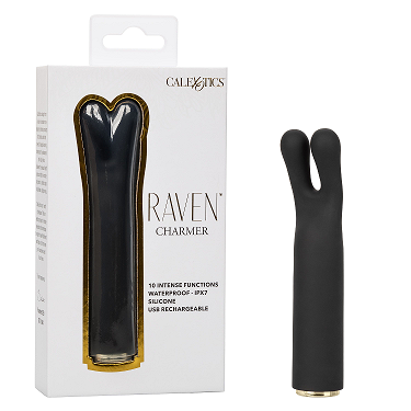 Raven Charmer Mini Massager - RCM-01 - Unisex Silicone Clitoral Stimulator in Midnight Black - Adult Naughty Store