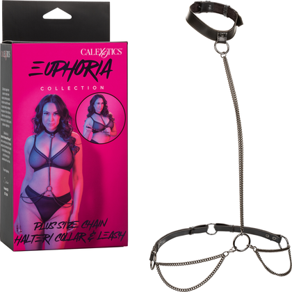 Euphoria Collection Plus Size Chain Halter/Collar & Leash