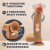 Blush Novelties Dr. Skin Silicone Dr. Phillips 8.5in Thrusting Dildo (Model BN33503) - Unisex G-Spot Pleasure Toy in Tan and Brown