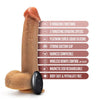 Blush Novelties Dr. Skin Silicone Dr. Phillips 8.5in Thrusting Dildo (Model BN33503) - Unisex G-Spot Pleasure Toy in Tan and Brown