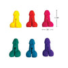 Candyprints Super Fun Penis Silicone Drink Markers - Hilarious 1 Inch Cock Shaped Cocktail Markers for Party Fun - Set of 6 Vibrant Colors - Adult Naughty Store