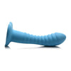 Simply Sweet Ribbed Silicone Dildo Blue - CN-11-0413-48: A Sensational Pleasure Toy for All Genders and Mind-Blowing Stimulation