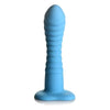 Simply Sweet Ribbed Silicone Dildo Blue - CN-11-0413-48: A Sensational Pleasure Toy for All Genders and Mind-Blowing Stimulation