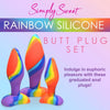 Simply Sweet Rainbow Silicone Butt Plug Set - Adult Naughty Store