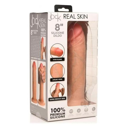 Curve Toys Real Skin Dildo 8 Vanilla: Ultra Realistic Dual Density Silicone Dildo for Her - Jock JS-8 - Vaginal and Anal Pleasure - Vanilla