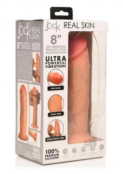 Curve Toys Real Skin Vibe Dildo 8 Vanilla - Jock, Model VBX-314, Unisex, Anal and Vaginal Stimulation - 💖