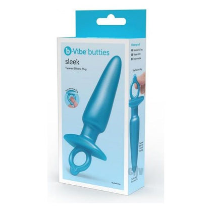 Introducing the b-Vibe Sleek Plug - a Sensual Anal Pleasure Toy for Him and Her in Luminous Blue - Adult Naughty Store