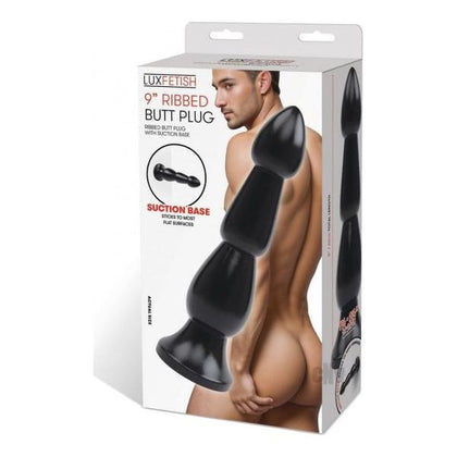 Lux F Ribbed Butt Plug 9: Elegant Unisex Anal Pleasure Toy in Luxurious Black