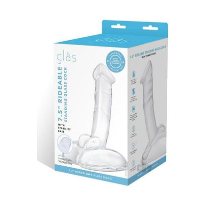 Introducing the Elegant Glass Pleasure - Standing Cock 7.5 Realistic Dildo for Him in Transparent Glass