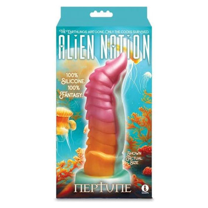 Alien Nation Neptune Org/mag Sensual Silicone Dildo: Model X1 - Unisex G/P Spot Pleasure in Orange, Ruby, and Emerald - Adult Naughty Store