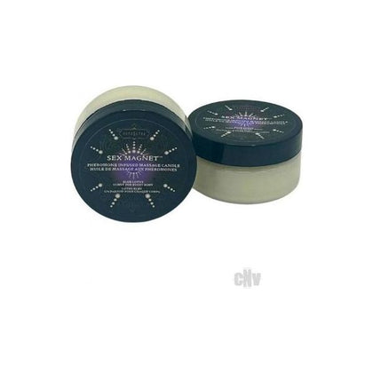 Introducing the Sex Magnet Blue Lotus Massage Candle by Sex Magnet, Model SM-001, a pheromone-infused massage candle for enhanced pleasure and relaxation.