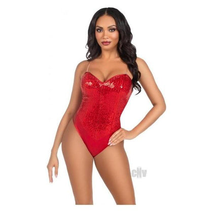 🔥 Introducing La Femme Fatale Scarlet Seduction Red Sequin Temptress Bodysuit - Model S001 - Female Full-Body Pleasure - Red 🌹 - Adult Naughty Store