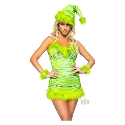 Christmas Baddie 3pc Set Sm Green - Adult Naughty Store