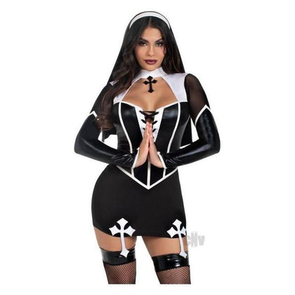 Holy Hottie Set 2pc Sm Blk/wht - Adult Naughty Store